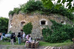 Jakob Steinkellner und Severin Trogbacher im Turm 20 in Linz